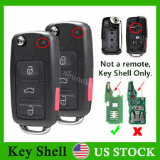 2 For Vw Beetle Jetta Passat Eos Golf Flip Remote Key Fob Case Shell Nbg010180t