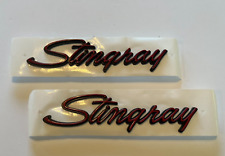 2x 1969-1973 Corvette C3 Red Stingray Emblems Badges Front Fender Trim Parts