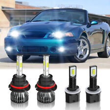 For Ford Mustang 1994-2004 6000k Led Headlight High Low Fog Light 4x Bulbs Combo