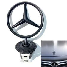 Front Hood Ornament Mounted Star Badge Black For Mercedes-benz W204 W211 W212