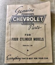 Genuine Chevrolet Parts For 4 Cylinder Models Effective 1940 Parts Manual