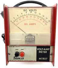 Usa Vintage Snap-on Tools Mt807 Volt Amp Meter Dc Volts Red Color Tested Working