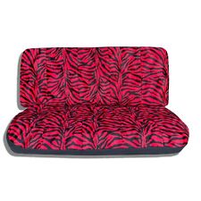 New Universal Animal Print Zebra Red Black Truck Bench Seat Cover
