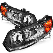 Headlights Assembly For 2006-2011 Honda Civic Coupe 2-door Pair Black Headlamps