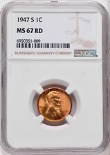 1947-s Lincoln Wheat Cent Ngc Ms67 Rd Lustrous Fiery Red Pcgs List Price 325.00