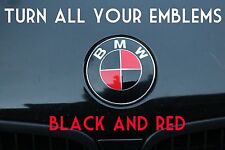 Turn Your Emblem Black Red - Colored Emblem Roundel Overlay For Bmw