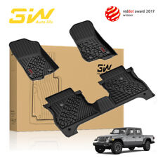 3w Car Floor Mats For 2020-2024 Jeep Gladiator Car Floor Liner Tpe With Red Logo