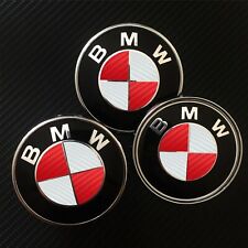 White Red Carbon Fiber Roundel Decal For Bmw Badge Emblems Rims Hood Trunk