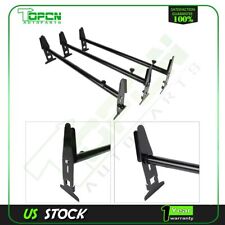 Van Roof Ladder Rack Cargo Carrier Square 3 Rail For Chevy Dodge Ford Gmc Set