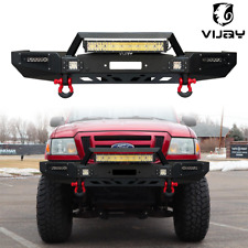 Vijay For 1998-2011 Ford Ranger Steel Front Bumper Wwinch Plate Led Lights