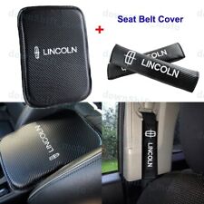 Carbon Fiber Car Center Armrest Cushion Mat Pad Seat Belt Cover For Lincoln