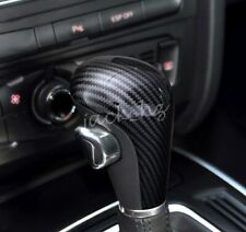 Carbon Fiber Gear Shift Lever Knob Cover Cap Trims For Audi A4 B8 A5 A6 C6 Q5 Q7