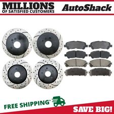 Front And Rear Drilled And Slotted Brake Rotors Pads For Toyota Highlander V6