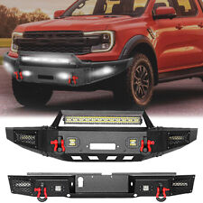 Steel Frontrear Bumper With Winch Plate Led Lights For 2019-2024 Ford Ranger