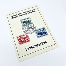 Sonder Marken Special Stamps Briefmarken Kdf Wagen Car Fair 1939 Germany Audi Vw