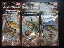 3 Packs Of Great Outdoors Largemouth Bass Fishing Car Air Freshners 2 Per Pack