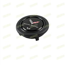 Horn Button Black Fits All Corvette Momo Raid Nrg Steering Wheel Sport New