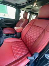 Katzkin Red Diamond Leather Seat Covers For Jeep Wrangler Jl 2018-2023
