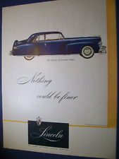1947 Lincoln Continental Coupe Large-mag Car Ad-blue- Nothing Could Be Finer