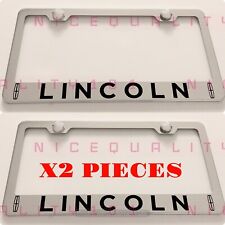 2x Lincoln Stainless Steel Metal Finished License Plate Frame Holder