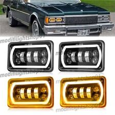 4pcs 4x6 Led Headlights Drl For Chevrolet Caprice 1977-1986 Classic Coupe H4
