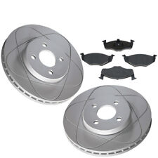 Front Slotted Disc Brake Rotors Pads Fits Volkswagen Jetta Rabbit 239mm