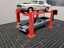 118th Scale Red 4 Post Car Lift For Garage Diorama Or Show Case 118th