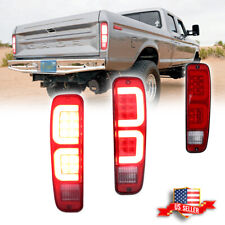 Red Led Rear Tail Lights Assembly For 74-91 Ford E150 F150 250 350 100 Bronco