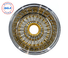 Single 13x7 Zenith Style 72 Spoke Gold Niphub Chrome Hub Ring Wire Wheel