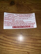 1984 Toyota Diesel Pickup Truck4runner Emissions Decal Repro 2l 06