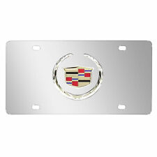 Cadillac Crest 3d Logo Chrome Stainless Steel License Plate Made In Usa