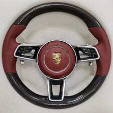 Carbon Red Leather Porsche Steering Wheel 991.2 911caymanboxstermacancayenne.