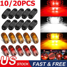 10x Led Side Marker Amber Red Lights Clearance Light Truck Trailer Rv Waterproof