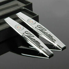 New 2pcs For Cadillac Fender Badge Chrome Metal Side Rear Car Sticker Emblem 3d