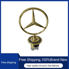Gold Front Hood Ornament Mounted Star Logo Emblem For Mercedes-benz C E S Amg