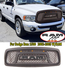 For Dodge Ram 1500 2002 2003 2004 2005 Front Grille Grill Wletters Led Black