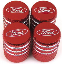 4x Ford Tire Valve Stem Caps For Car Truck Universal Fitting Red