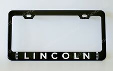 Lincoln Black License Plate Frame Custom Made Of Powder Coated Metal