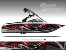 Typhoon Red Abstract Boat Wrap Kit 3m Premium Cast Vinyl - Many Sizes
