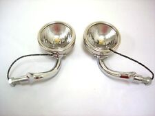 1930 1931 Ford Model A Deluxe Stainless Cowl Lamps Lights 6 Volt Complete W Lens