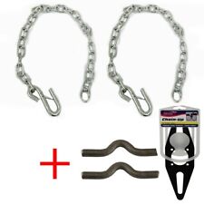 2 14 X 36 S-hook Trailer Safety Chains Weld-on Clips Wball Mount Chain Up