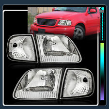 Chrome Housing Headlights Clear Corner For Ford 1997-03 F150 97-02 Expedition