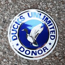 Ducks Unlimited Donor Waterfowl Silver Blue Reflective 4.5 Round Decal Sticker