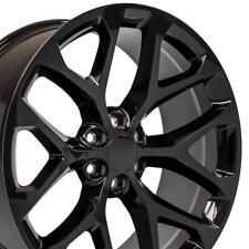 24 Inch Gloss Black 5668 Wheels Set Fit Chevy Gmc Snowflake Rims