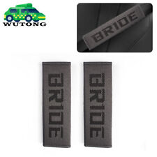 2pcs Jdm Bride Gray Fabric Seat Belt Cover Shoulder Pads Racing Seat Material