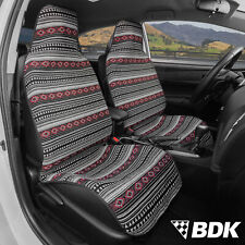 Bdk Baja Boho Hippie Car Seat Covers For Front Seat Black Aztec Print