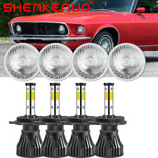 4pcs 5.75 5-34 Led Headlight Hilo Sealed Beam Projector For Ford Mustang 1969