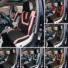 Hybrid70 Deluxe Faux Leather Car Seat Covers With Modern Pattern Front Set