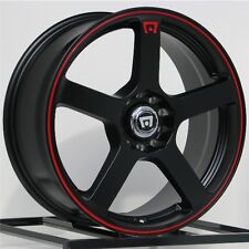 18 Inch Wheels Rims Motegi Racing Black With Red Mr116 5x100 5x114.3 5 Lug New