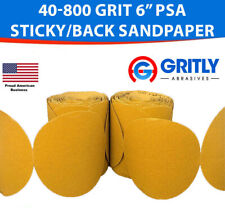 Gritly - 100 Pc 6 Inch 40-800 Grit Da Sanding Disc Psa Sticky Sandpaper Roll